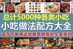 小吃配方秘方餐饮饭店烹饪视频教程学习资料技